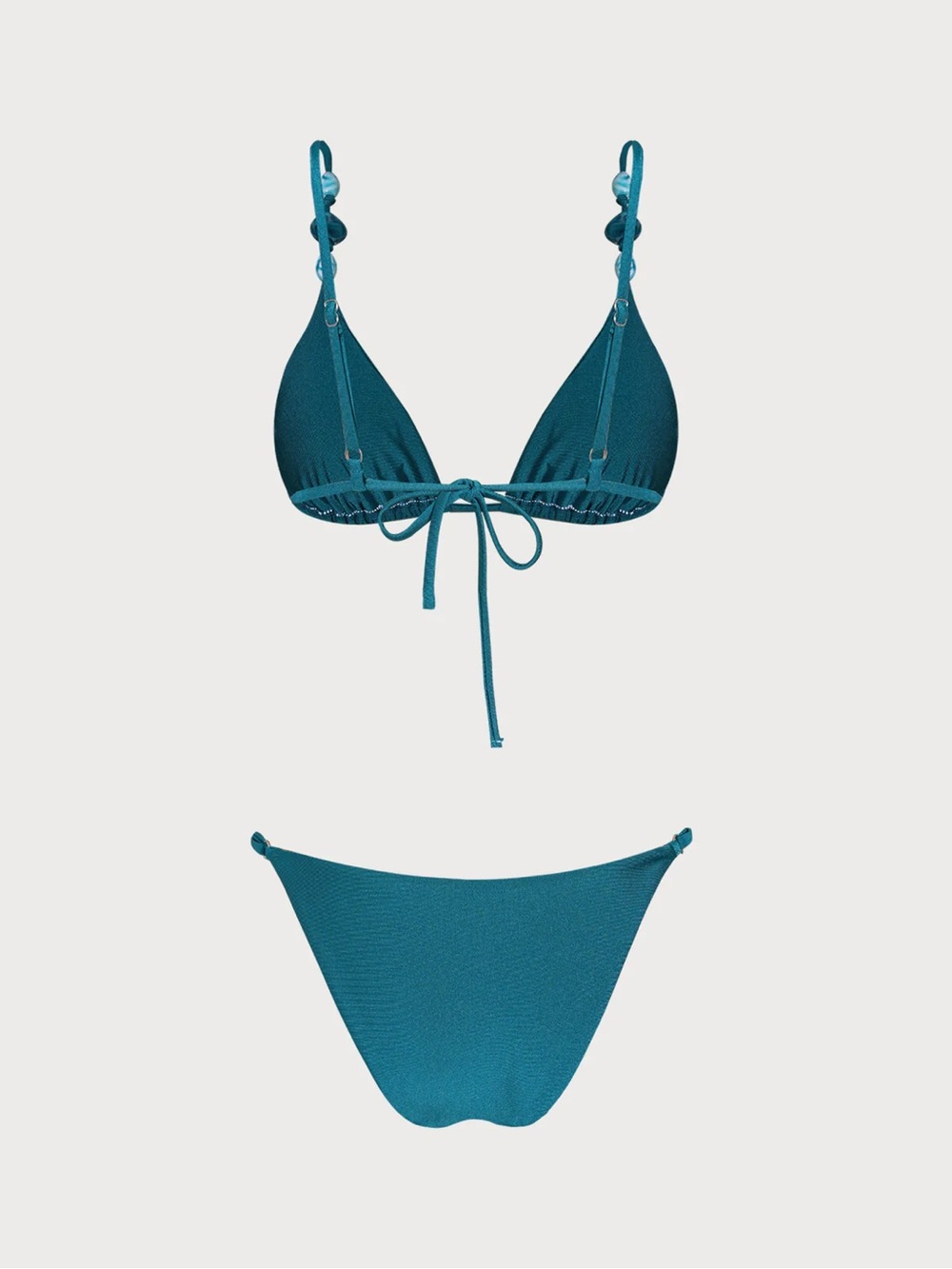 Samiol Turquoise Ruched Rhinestones Bikini Set - Picture 6 of 6